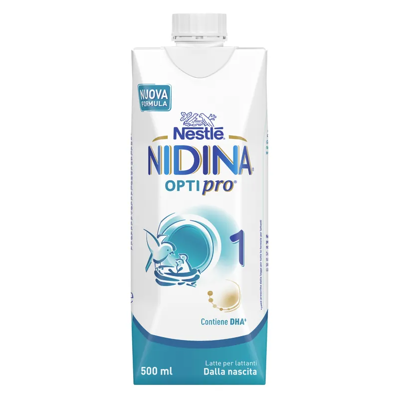 NIDINA OPTIPRO 1 dalla nascita Latte per lattanti in formato liquido brick da 500ml - NESTLÉ - Bimbostore