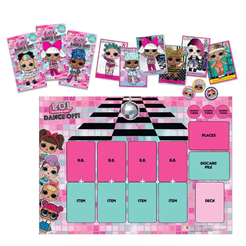 Set di 24 carte collezionabili con 9 pedine Mga L.O.L Surprise! Dance Off!